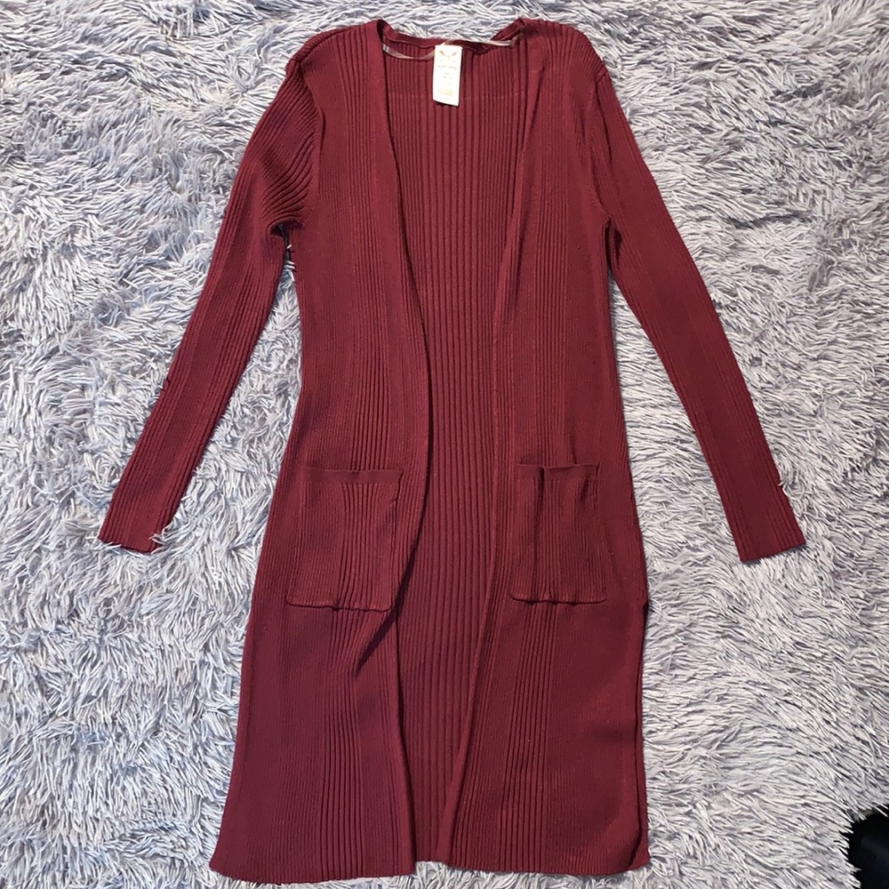 Burgundy cardigan